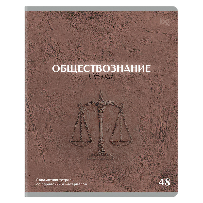 Тетрадь предметная Обществознание, 48 листов, тиснение, BG 'Печать времени'