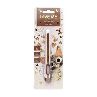 Нож канцелярский 9 мм BV Love Me Милый котик