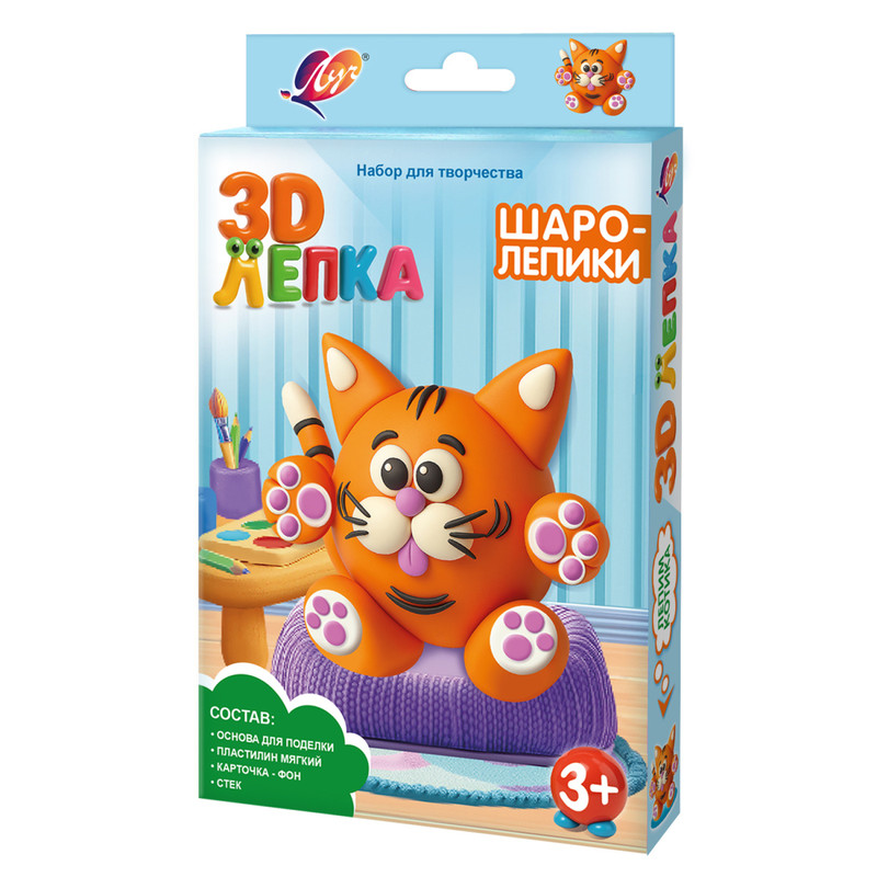 Набор для лепки, Луч Шаролепики 'Котик', артикул 35С 2327-08