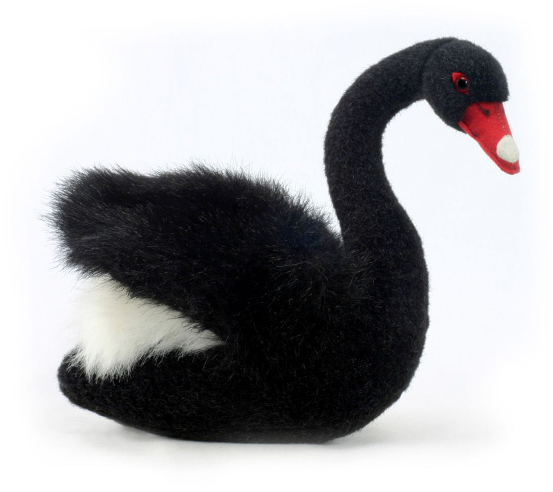Мягкая игрушка Hansa Лебедь черный, 28 см