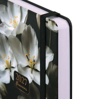 Ежедневник на 2027 год, А5, твердый, с резинкой, Brauberg 'Flowers', 117833 3