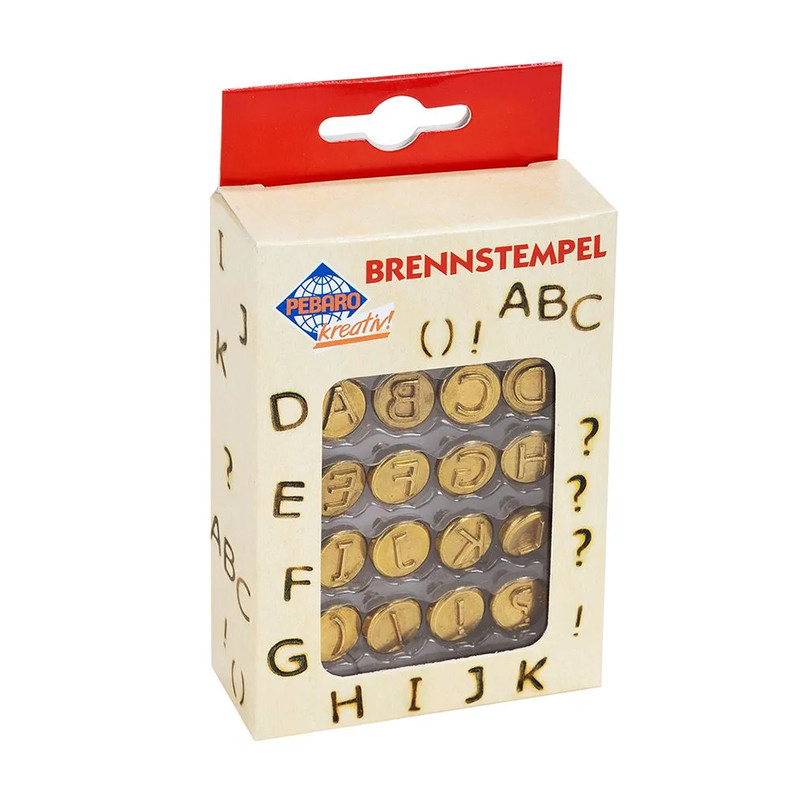 Набор штампов для выжигания 16 шт, буквы A-L