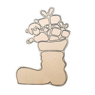 Заготовка из фанеры 'Рождественский сапожок' для выпиливания лобзиком  5