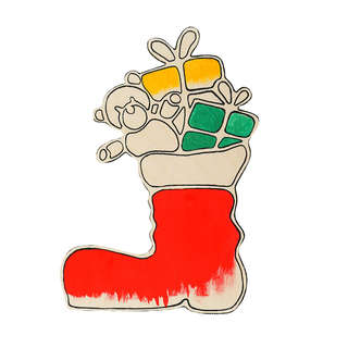 Заготовка из фанеры 'Рождественский сапожок' для выпиливания лобзиком  6