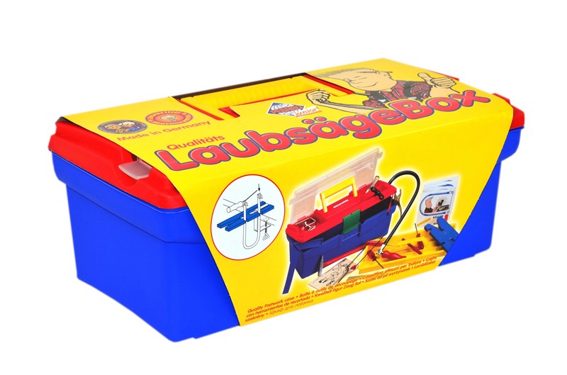 Пластиковый ящик с инструментами для работы по дереву с лобзиком, Pebaro