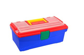 Пластиковый ящик с инструментами для работы по дереву с лобзиком, Pebaro 4