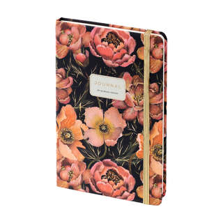 Записная книжка А5, 100 листов, на резинке, BV Flora Розовое ...