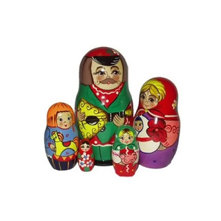 Матрёшка 'Семейка', 5 персонажей Русские народные игрушки