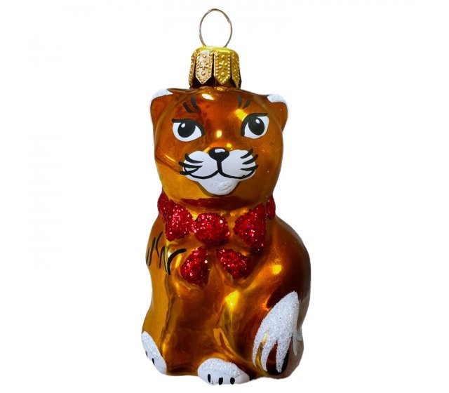 Елочное украшение 'Игрушка Котик', стекло, артикул С 838
