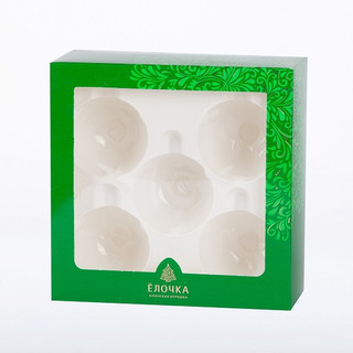 Набор 'Стужа' из пяти шаров, стекло, артикул С1230 2