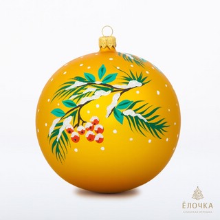 Шар 'Зимний', стекло, 11.5 см, артикул С1097 (снегирь) 2