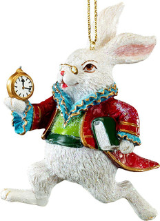 Украшение 'Белый Кролик' 9 см, полирезина