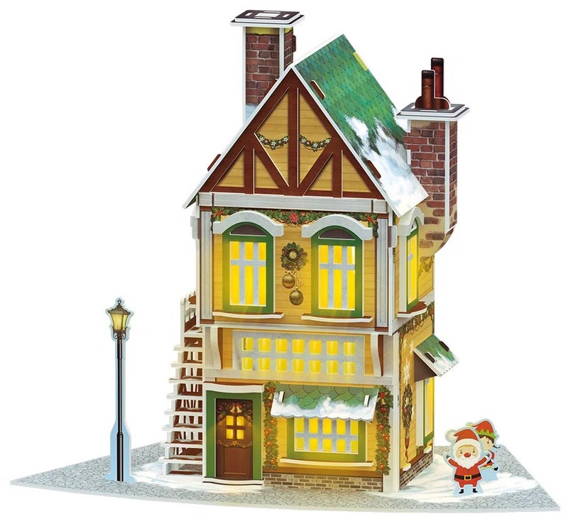 3D-пазл 'Рождественская пекарня' с LED-подсветкой (81 деталь) CubicFun