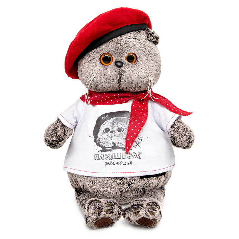 Басик в футболке с принтом 'Плюшевая революция', 25 см, Budi Basa