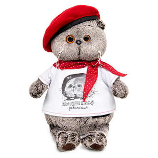 Басик в футболке с принтом 'Плюшевая революция', 30 см, Budi ...