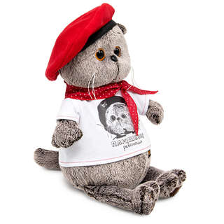 Басик в футболке с принтом 'Плюшевая революция', 30 см, Budi Basa 2