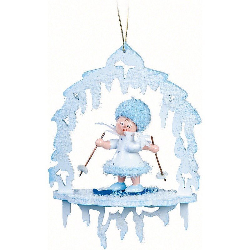 Снежинка на лыжах, 7 см, артикул 43045