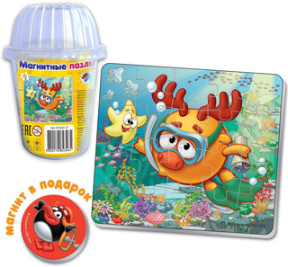 Vladi Toys Мягкие магнитные пазлы в стакане Смешарики Лосяш 3