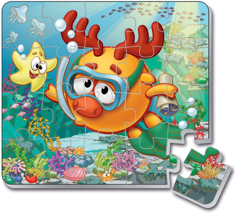 Vladi Toys Мягкие магнитные пазлы в стакане Смешарики Лосяш