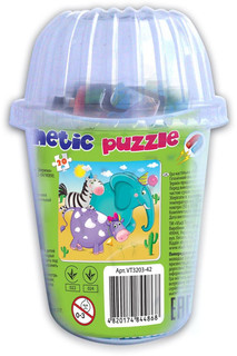 Vladi Toys Мягкие магнитные пазлы в стакане Зверята 2