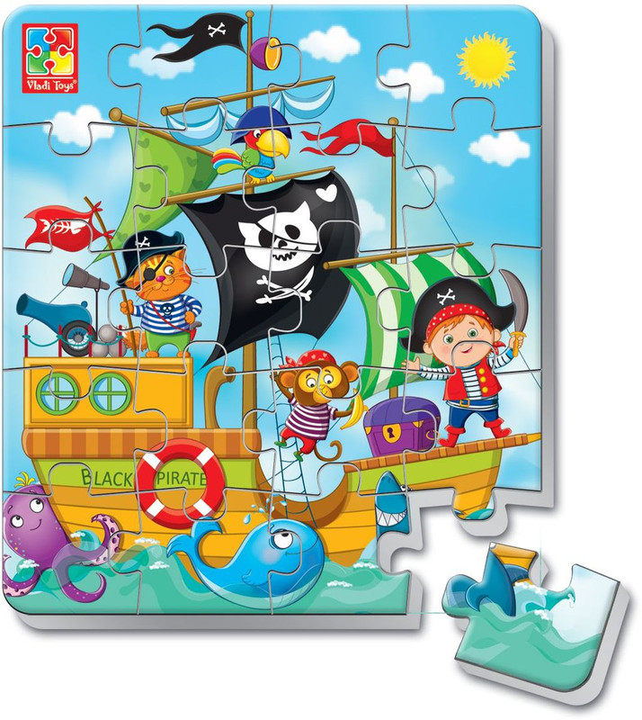 Vladi Toys Мягкие магнитные пазлы в стакане Пираты