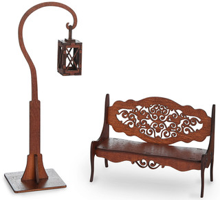 ЯиГрушка Мебель для кукол Скамейка и фонарик