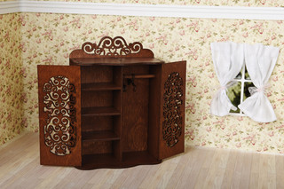 ЯиГрушка Мебель для кукол Шкаф для спальни, цвет коричневый 5