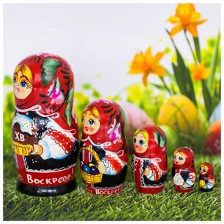 Матрёшка 'С Красной Пасхой!' 15 см, 5 куколок 2