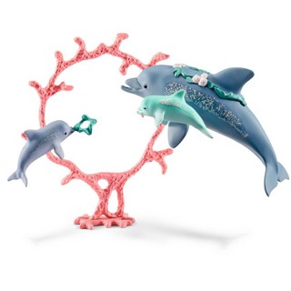 Schleich Игровой набор Мама дельфин с детенышами, 41463