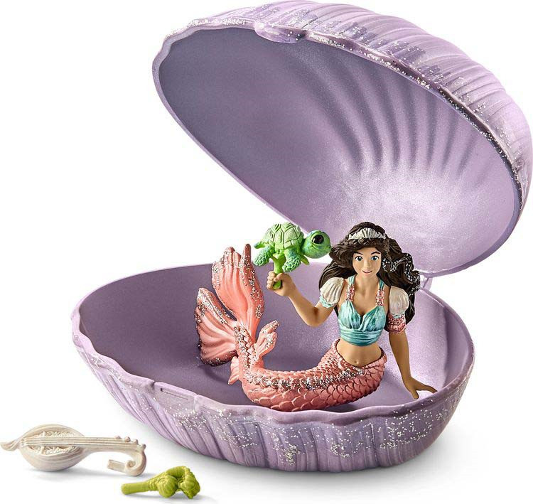 Schleich Набор фигурок Русалка с черепашкой в ракушке 70562