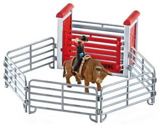 Schleich Игровой набор Родео с ковбоем, быком, аксессуарами 41419 1
