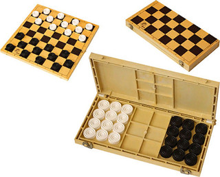 Шашки на шахматной доске 30х30 см, Владспортпром