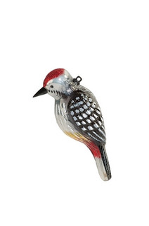 Дятел лесной с серебристо-графитовым оперением (стекло) 5х12,...