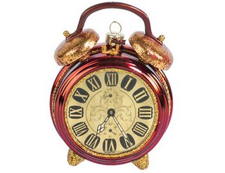 Часы-ретро, стекло, 8х12 см, терракотовый, артикул GLT113