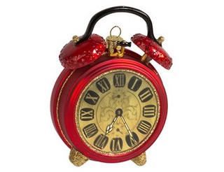 Часы-ретро, стекло, 8х12 см, красные, артикул GLT114
