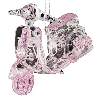 Украшение "Мопед" 12 см, розовый, прозрачный пластик