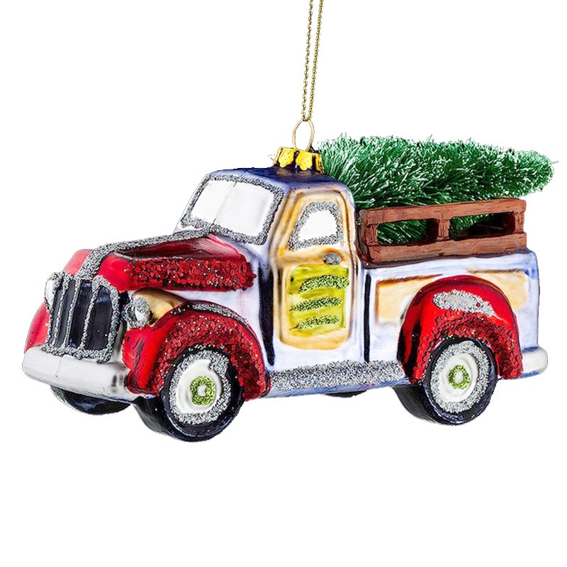 Украшение Везем елку 16см, стекло