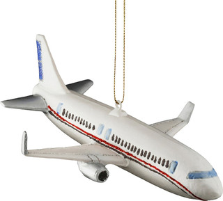 Украшение 'Воздушный лайнер', стекло, 16 см, артикул 45811
