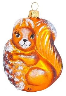 Елочное украшение 'Белка' 85 мм, стекло, артикул С 1714