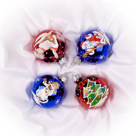 Набор 'Презент' из 4х шаров, стекло, артикул С1239