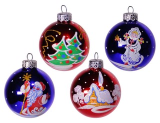 Набор 'Презент' из 4х шаров, стекло, артикул С1239 2