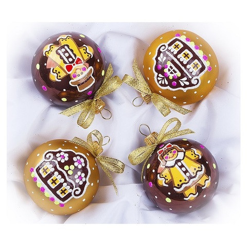 Набор шаров 'Сластена', стекло, 4х62 мм, артикул С 1733