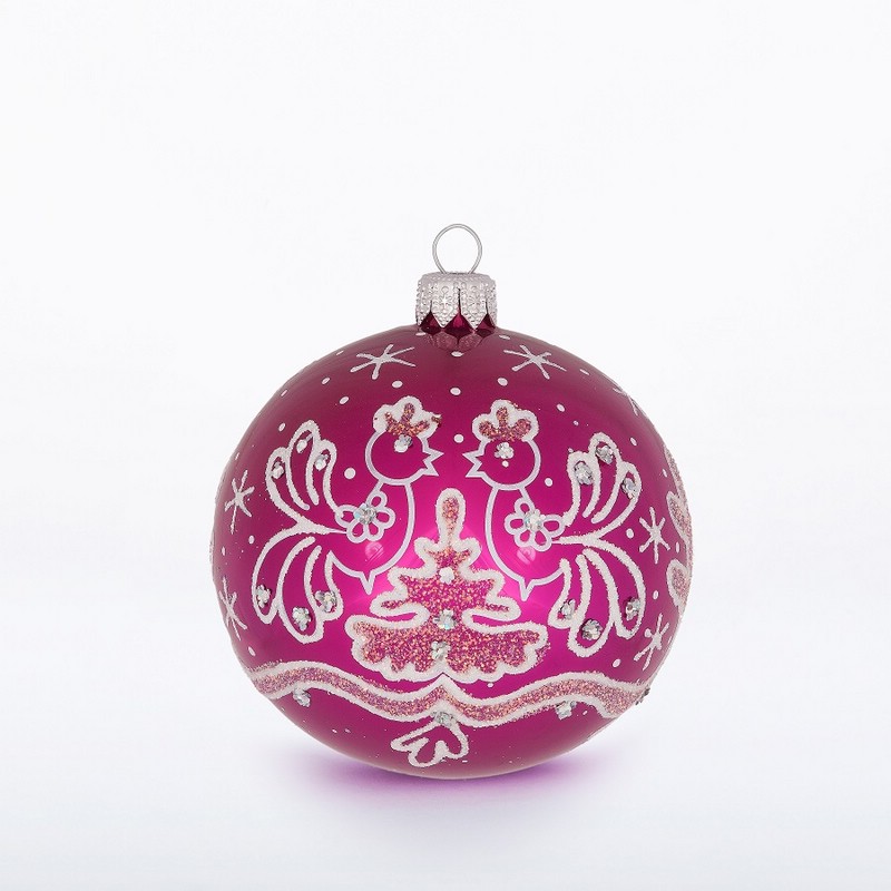 Шар 'Кружевной' стекло, 8.5 см, артикул С1610