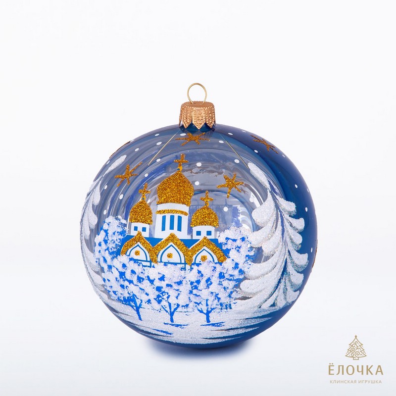 Шар 'Золотые купола' стекло, 9.5 см, артикул С1558