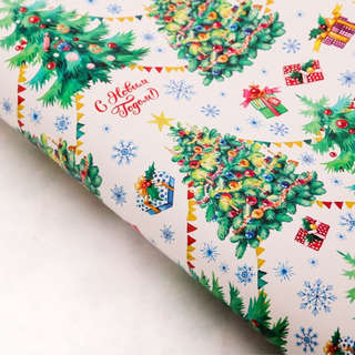 Упаковочная бумага «С Новым годом», 70x100 см, глянцевая 2