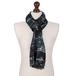 Павловопосадский шарф темно-серый 100% шерсть 40-190, артикул 10449-12 2