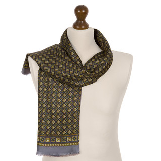 Кашне мужское 'Каскад' зеленый, шелк-шерсть, 140х27 см, артикул 938-20 2