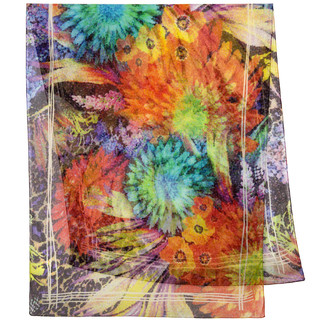 Павловопосадский шелковый палантин '10721' 100% шифон 85-20, артикул KW10721-000018 2