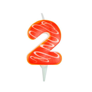 Свеча для торта 'Пончик. Цифра 2', 6 см Пати Бум, цвет разноц...