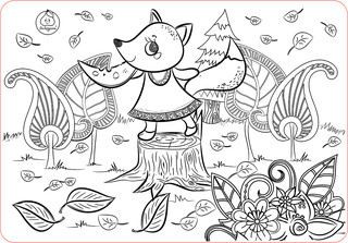 Коврик-раскраска 'Лисичка' 48х33.5 см, ЯиГрушка 2